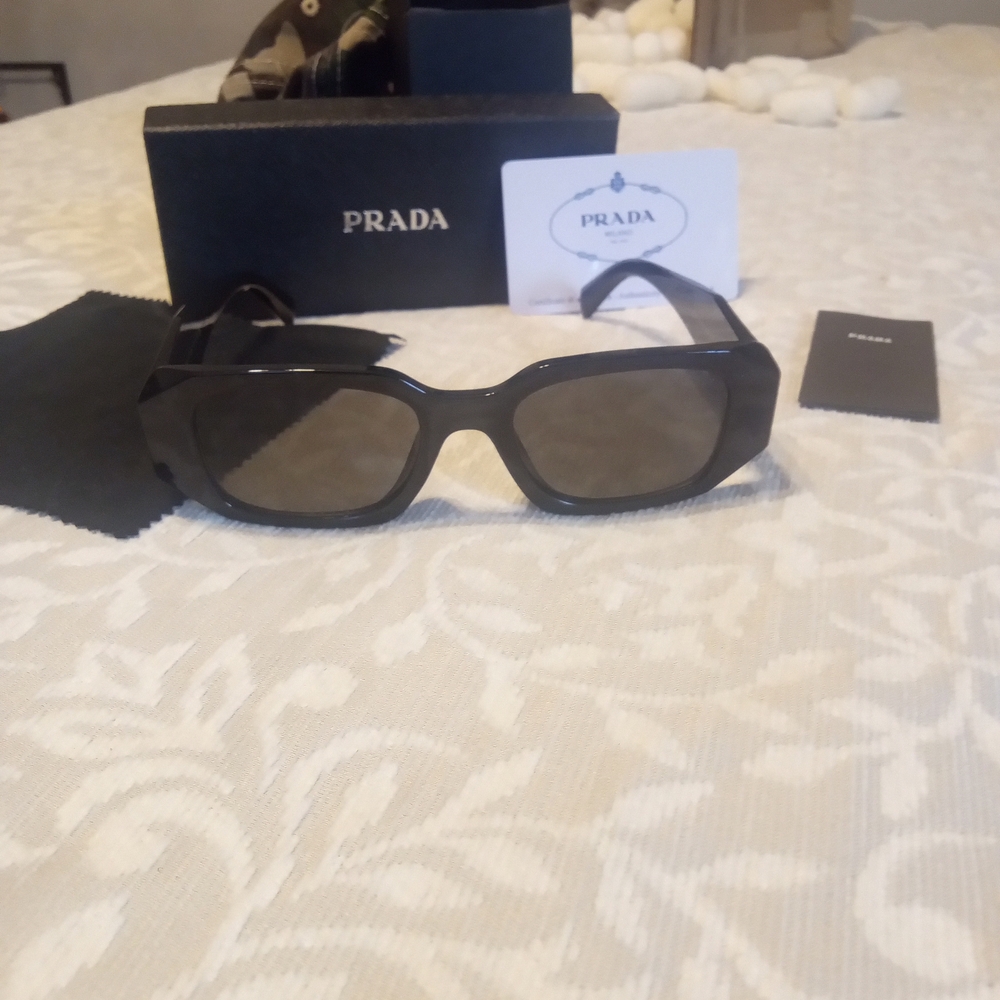 Prada Women’s Black Rectangle Sunglasses